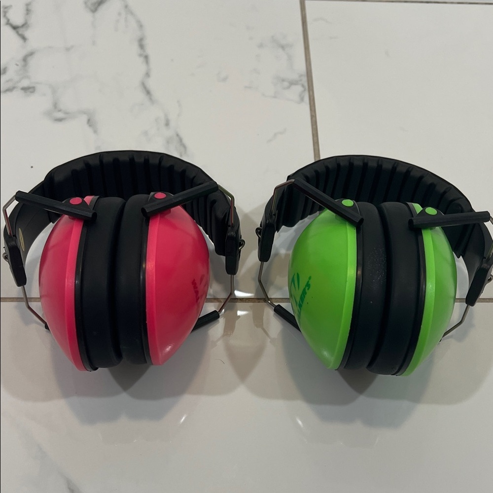 Walkers Pink and Green Hearing Protection